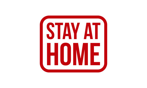 留在家里橡皮图章。红色呆在家里橡胶垃圾邮票印章矢量插图-矢量图片下载