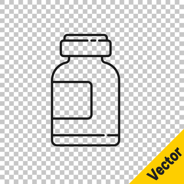 黑线运动营养健美蛋白饮料和食品的图标孤立在透明的背景上。矢量图图片下载