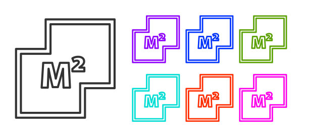 黑线房屋计划图标孤立在白色背景上。设置图标丰富多彩。矢量图图片下载
