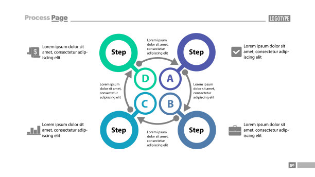四步处理幻灯片模板图片下载