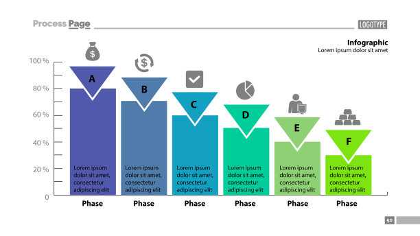 六阶段百分比流程图设计图片下载