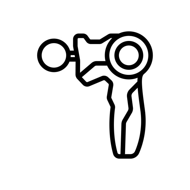 电动按摩器与滚轮图标矢量轮廓插图图片下载