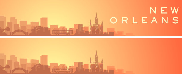 新奥尔良美丽的天际线风景横幅图片下载