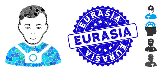 拼贴摄影师图标与垃圾摇滚欧亚图片下载