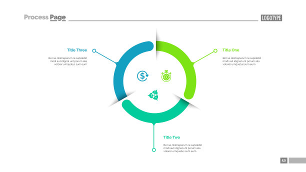 三组件图幻灯片模板图片下载