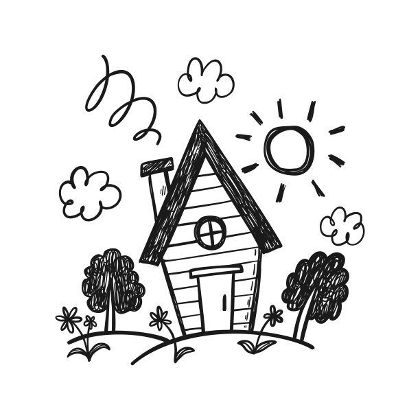 手绘涂鸦屋矢量插图图片下载