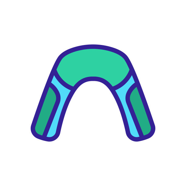 按摩枕与颈部喷嘴图标矢量大纲插图图片下载