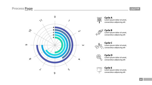 五线图表比较幻灯片模板图片下载
