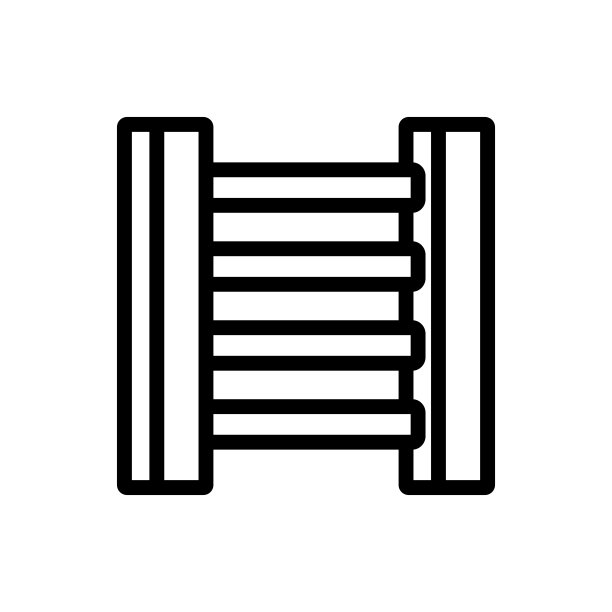 加热梯子与两个垂直管图标矢量轮廓插图图片下载