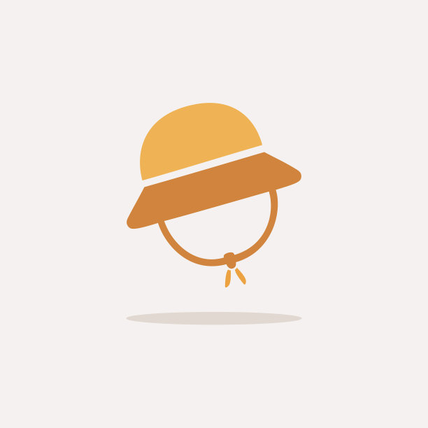 雨帽图标与阴影在米色的背景图片下载