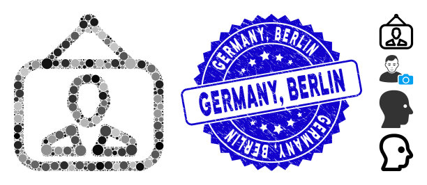 马赛克肖像图标与垃圾德国柏林图片下载