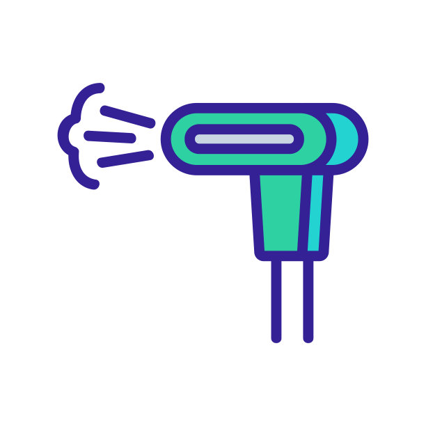 吸尘器刷在行动图标矢量轮廓插图图片下载