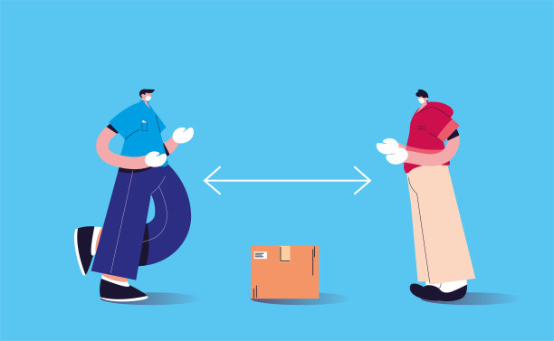 快递公司把包裹放在一个安全的距离图片下载