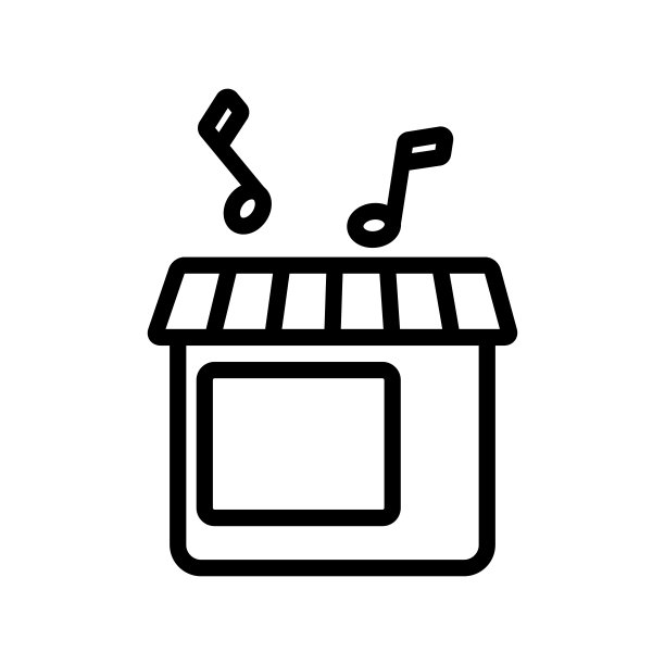 音乐从窗口图标矢量大纲插图图片下载