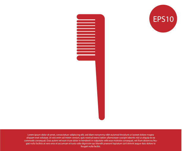 红色发刷图标孤立在白色背景图片下载