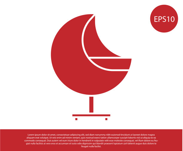 红色扶手椅图标孤立在白色背景图片下载