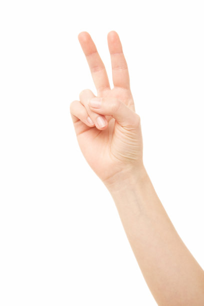 女人的手臂，胜利，手势图片下载