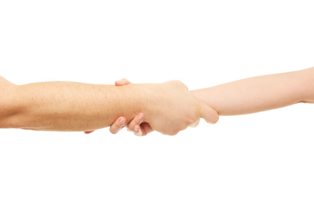 男人和女人的手臂接触，手势图片下载
