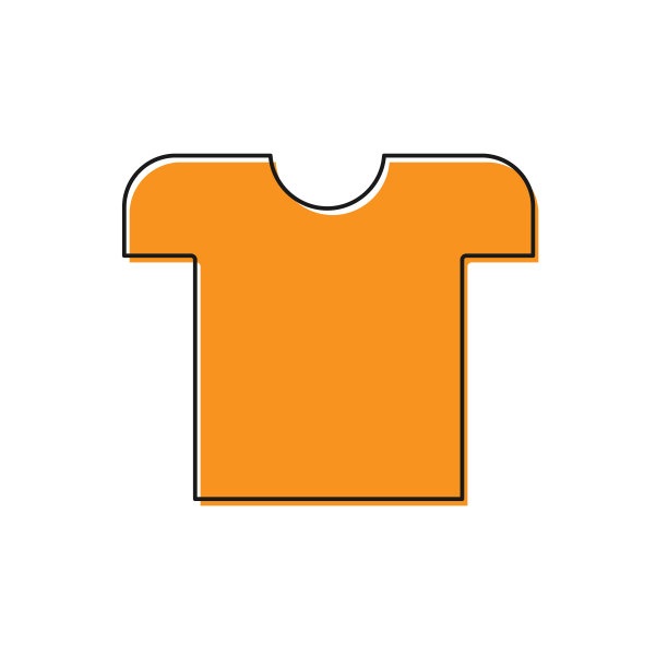 橙色t恤图标孤立在白色背景图片下载