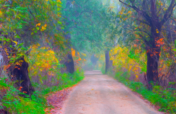 石油山水画图片下载