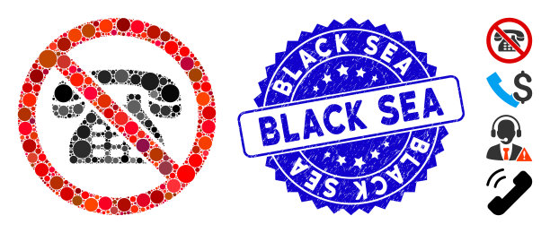 拼贴没有电话图标与危难黑海图片下载