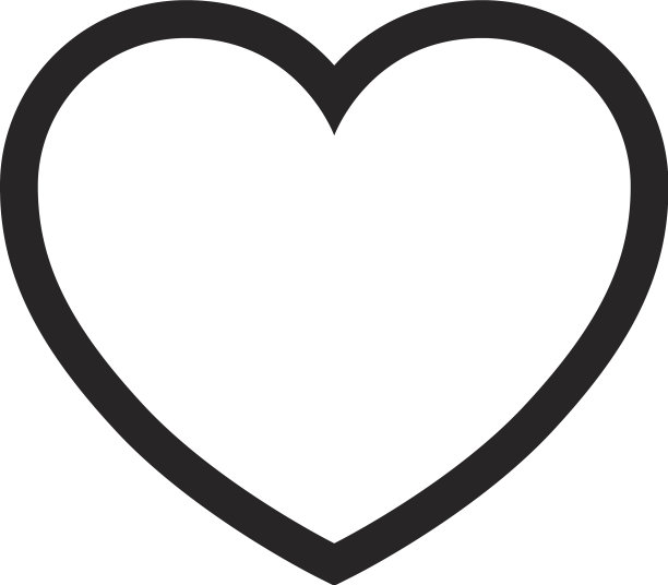 平面简单的白色心孤立的白色图标图片下载