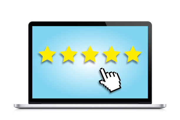 最好的评级，五星形状的笔记本电脑屏幕图片下载