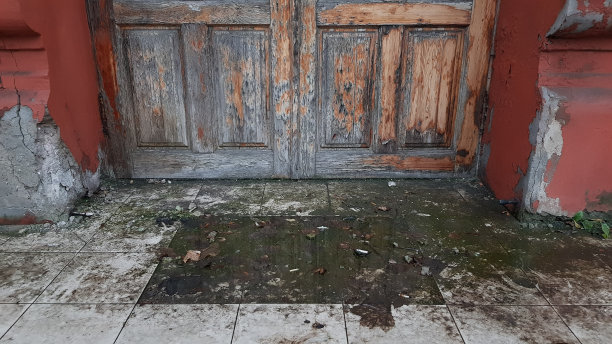 乌克兰欧洲城市敖德萨的破败建筑细节。又旧又脏的水泥走廊需要重建图片下载