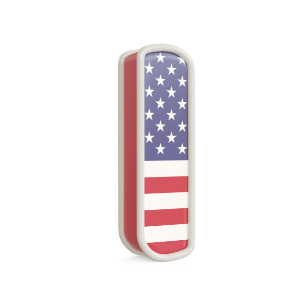 孤立在白色背景上的美国国旗字母表图片下载