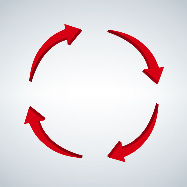 设置4个3d循环图标信息图箭头图片下载