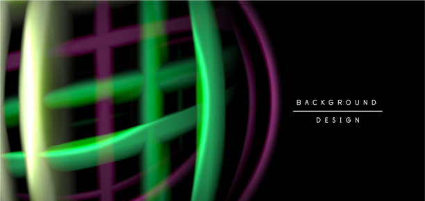 抽象丝绸流畅的线条上有黑色的多色图片下载