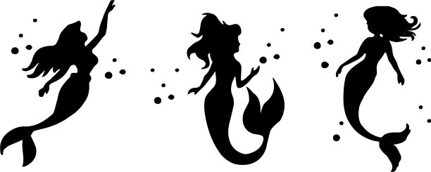 美人鱼孤立的背景图片下载