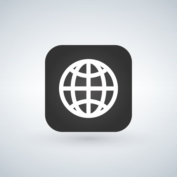黑色App按钮上的地球图标图片下载