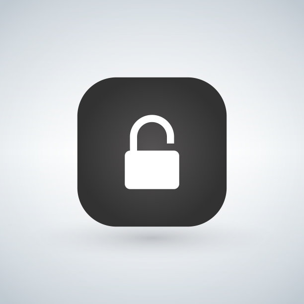 锁形图标App按钮（白色背景隔离）图片下载