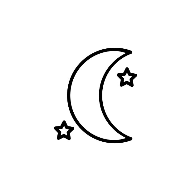夜景模式图标设计线条风格完美适用图片下载