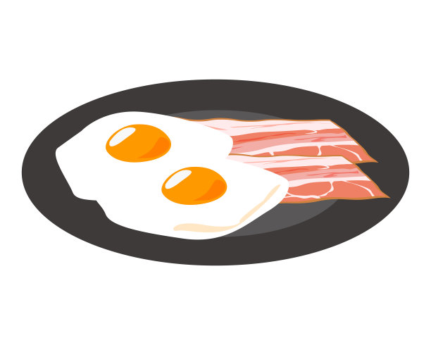 切好的培根的插图。培根鸡蛋早餐图片下载