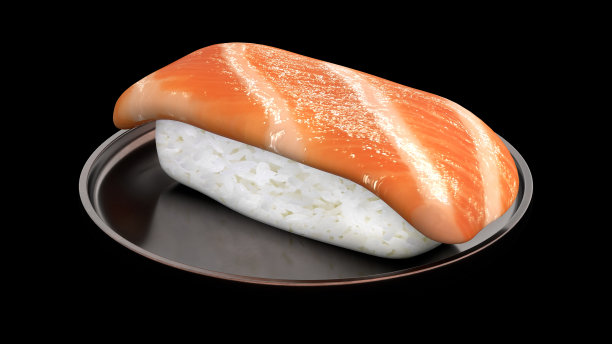 寿司卷日式食物的3d渲染图片下载