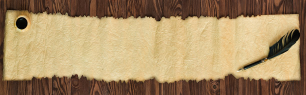 纸和羽毛笔在旧纸背景上图片下载