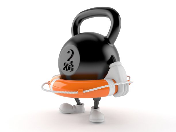 壶铃人物持有救生圈图片下载