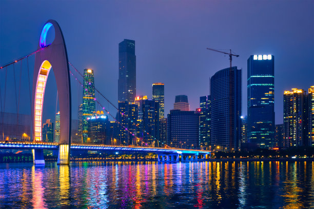 广州地平线。广州,中国图片下载