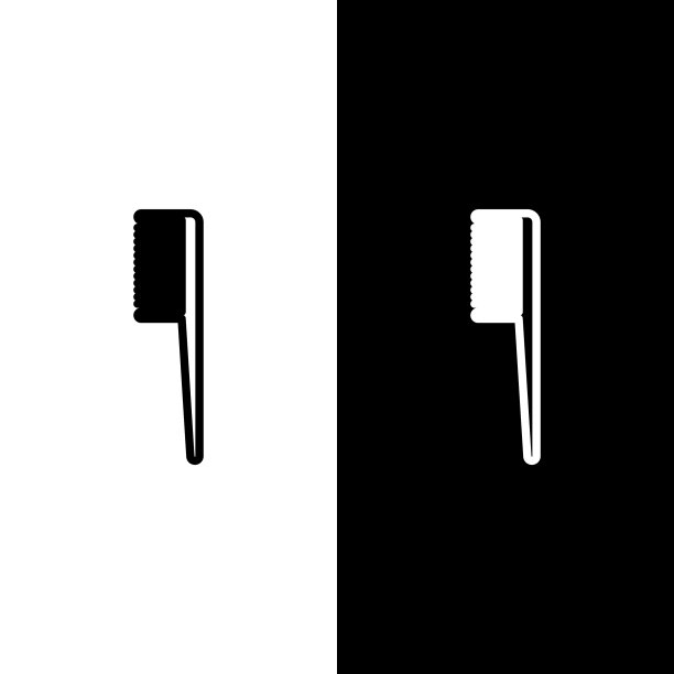 设置线毛刷图标隔离在黑色和图片下载