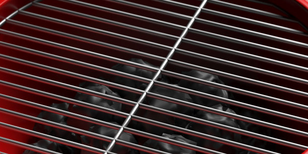 烧烤烤架。烧烤炉排近景。三维演示图片下载