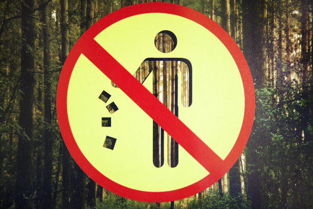 禁止乱扔垃圾的警告标志图片下载