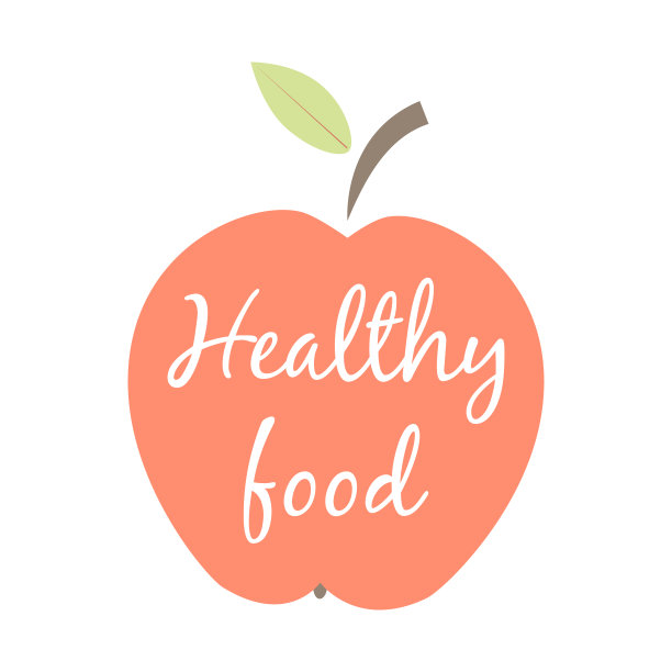 健康饮食的标志。网站的标志。健康的生活方式的概念。色彩斑斓的矢量图图片下载