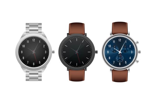 真实的手手表矢量插图孤立在白色背景图片下载