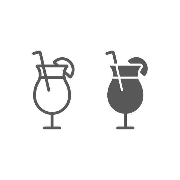 鸡尾酒线性图标图片下载