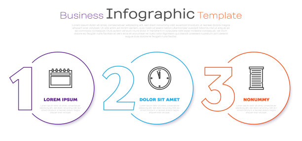 设置行日历，时钟和圣诞愿望清单模板。业务信息模板。向量图片下载