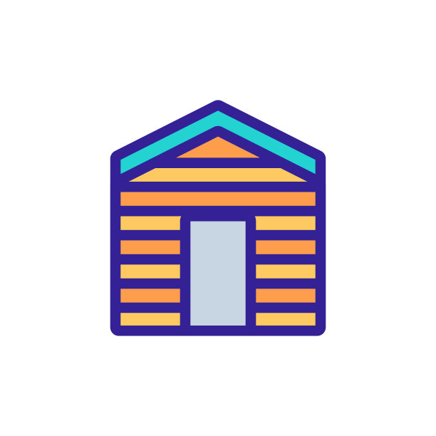 木制公用事业车库图标矢量轮廓插图图片下载