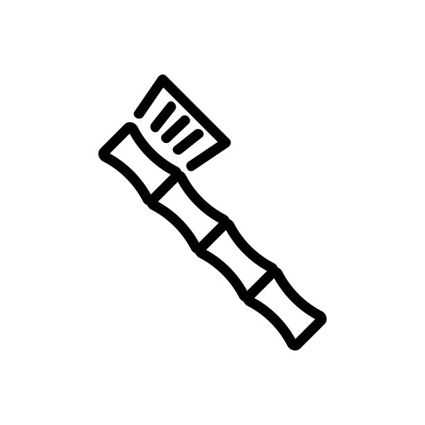 竹牙刷图标矢量轮廓插图图片下载