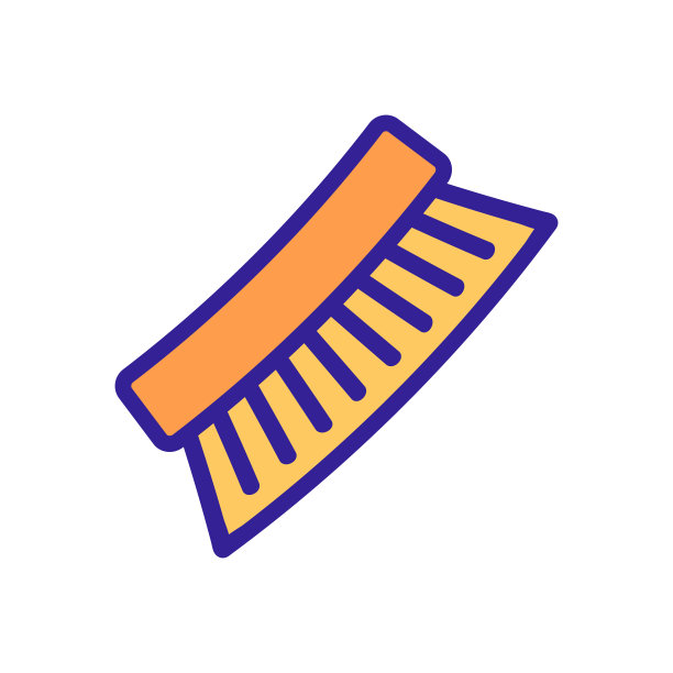 固体鞋刷扇贝图标矢量轮廓插图图片下载